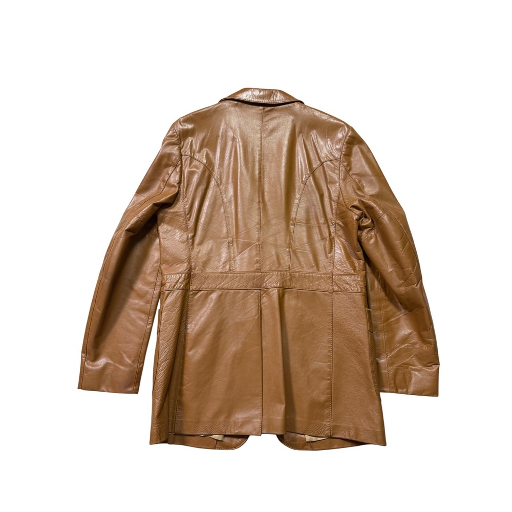 Vintage Lakeland Leather Blazer Brown Leather Sport Coat 42‎ Long Men's Jacket - Picture 2 of 8